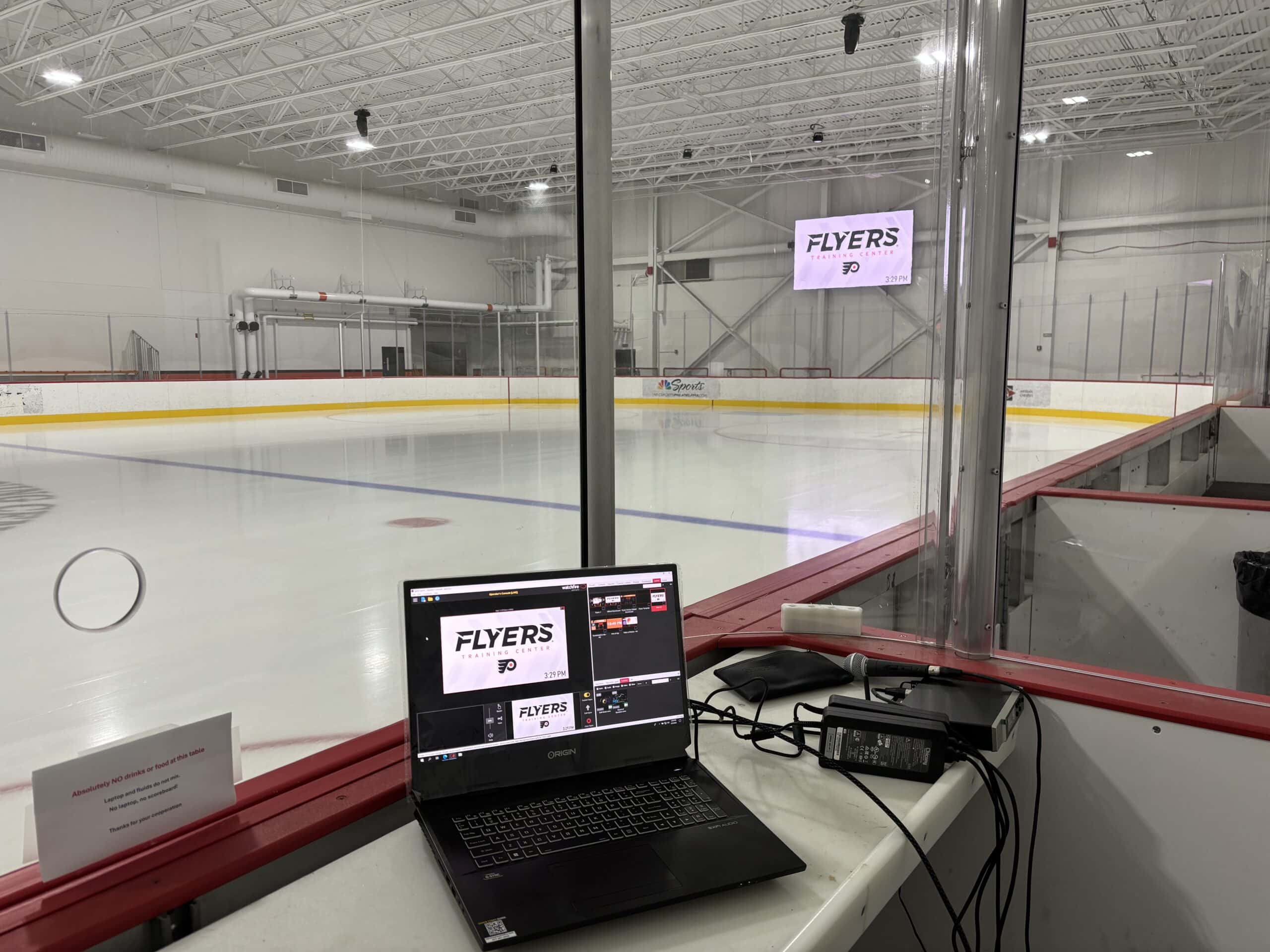 Flyers Training Center Scoreboard Digital Video Wall and Scoreboard for Ice Rink