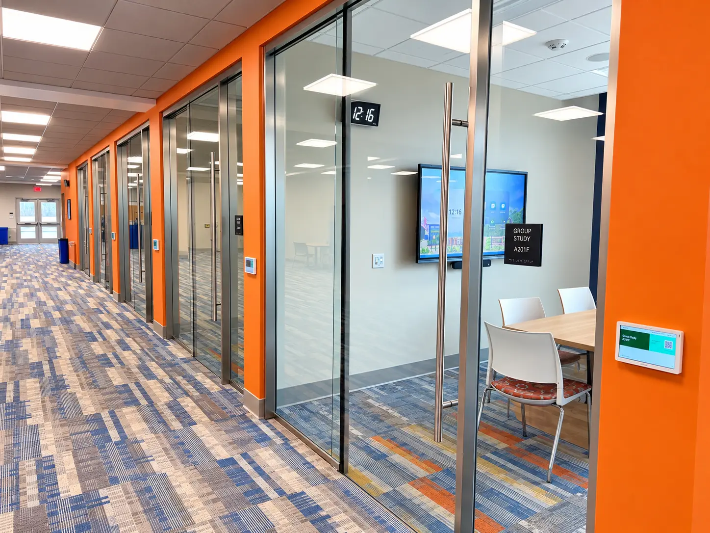 Group Study Spaces Crestron Room Scheduling Panels